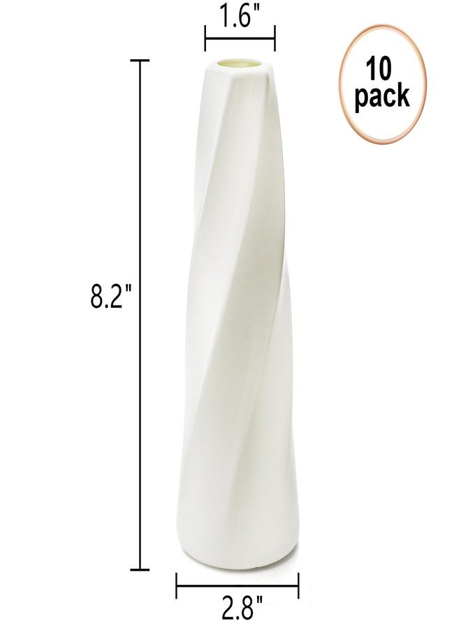 ELFULLY 10 Pack White Flower Vases Bulk, 8" Modern Style Vases, Composite Plastic Unbreakable Bud Vase, Tall Conic Floral Vase for Centerpieces Bouquet Home Decor Wedding Party Dinner Table - Image 2